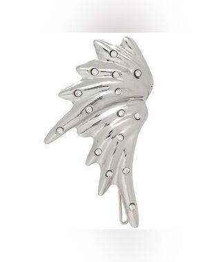 MOUNSER NY Silver Spill Rhinestone Crystal Barrette Hair Clip NWT
